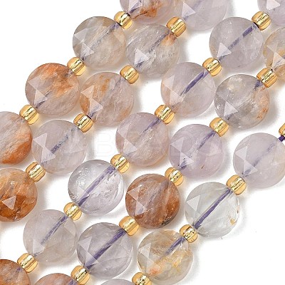 Natural Purple Phantom Quartz Purple Lodolite Quartz Beads Strands G-C116-A184-02-1