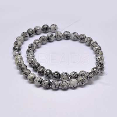Natural Sesame Jasper/Kiwi Jasper Beads Strands G-F351-8mm-1