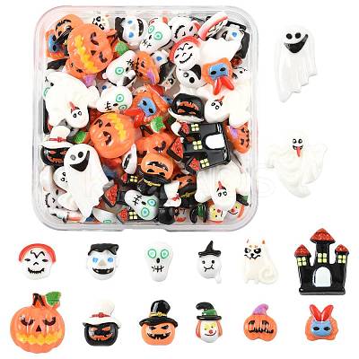 14 Styles Halloween Theme Luminous Resin Decoden Cabochons CRES-FS0001-29-1