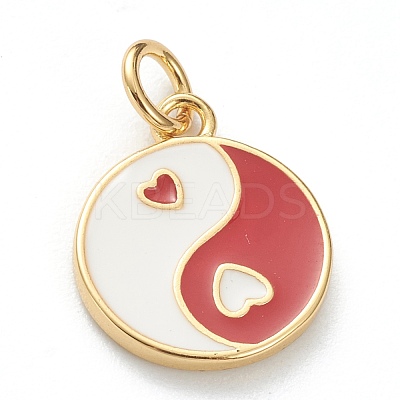 Brass Enamel Pendants KK-P200-11E-G-1