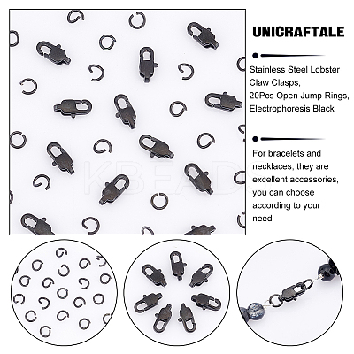12Pcs Ion Plating(IP) 304 Stainless Steel Lobster Claw Clasps STAS-UN0040-75-1