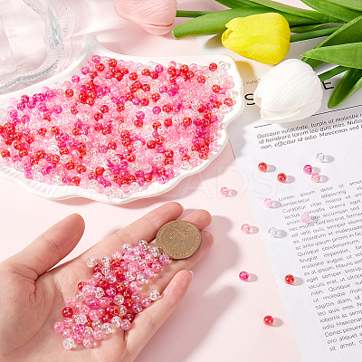 1000Pcs 5 Colors Valentine's Day Transparent Acrylic Beads MACR-SP0001-29A-1