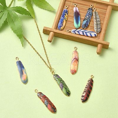 10Pcs 10 Style Rack Plating Alloy Pendants FIND-YW0004-48-1