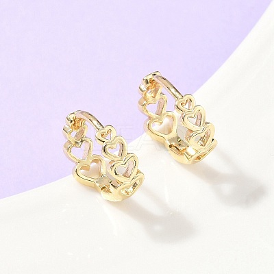 Hollow Heart Brass Hoop Earrings EJEW-Z102-16G-1