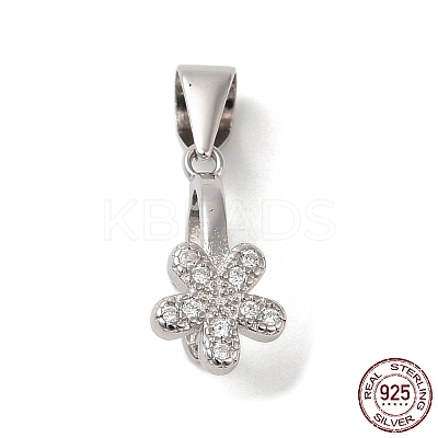 Rhodium Plated 925 Sterling Silver Ice Pick Pinch Bails STER-NH0001-22P-1