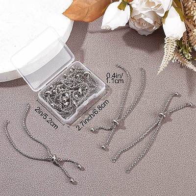 10Pcs Adjustable 304 Stainless Steel Slider Bracelet/Bolo Bracelets Making STAS-BBC0001-63P-1