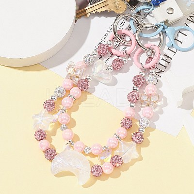 Heart & Moon & Star Acrylic Beaded Bag Straps AJEW-BA00109-1