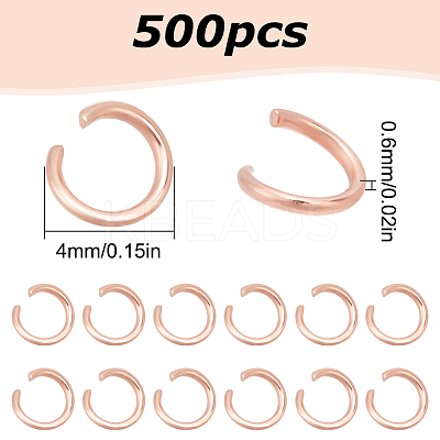 500Pcs 304 Stainless Steel Open Jump Rings STAS-LP0001-40RG-02-1