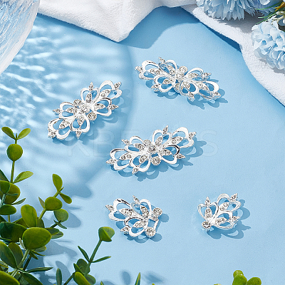 4Pcs Zinc Alloy Rhinestone Snap Lock Clasps FIND-FG0003-45B-1