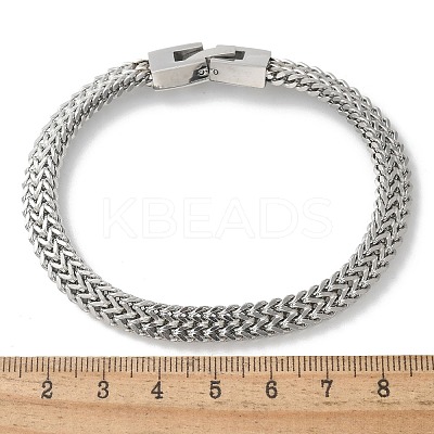 304 Stainless Steel Wheat Chain Bracelets for Women Men STAS-N117-02P-1