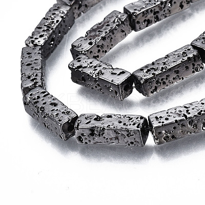 Electroplated Natural Lava Rock Beads Strands G-T114-63-1