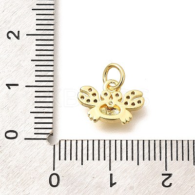 Brass Micro Pave Clear Cubic Zirconia Pendants KK-Q040-09G-1