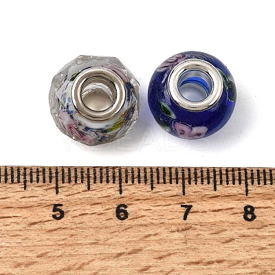 Rondelle Mixed Style Handmade Lampwork European Large Hole Beads LPDL-R007-1