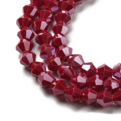 Opaque Solid Color Electroplate Glass Beads Strands LS-GLAA-F029-P4mm-C01-1
