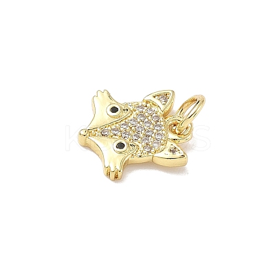 Brass Micro Pave Cubic Zirconia Charms ZIRC-I356-15G-01-1