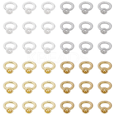40Pcs 4 Colors Brass Ring Charm Connectors KK-TA0008-48-1