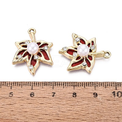Alloy with ABS Imitation Pearl & Crystal Rhinestone & Acrylic Pendants PALLOY-Q466-04G-05-1