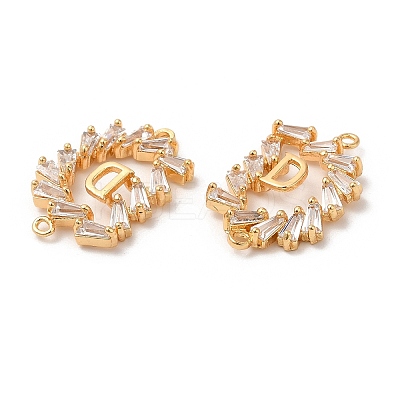 Brass Connector Charms with Clear Glass KK-B074-62G-1