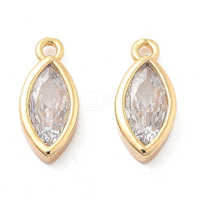 Brass Micro Pave Clear Cubic Zirconia Charms LS-KK-G516-27G-1