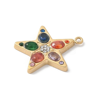 304 Stainless Steel Rhinestone Pendants STAS-Z122-51G-02-1