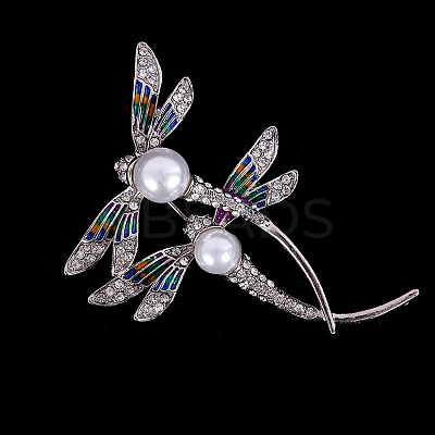 Dragonfly Alloy Rhinestone Brooch LS-PW-WG859D6-01-1