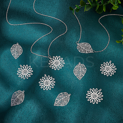 40Pcs 2 Style 201 Stainless Steel Pendants STAS-UN0056-97-1