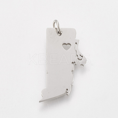 Tarnish Resistant 201 Stainless Steel Pendants STAS-T038-53-1
