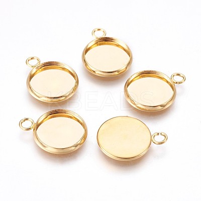 304 Stainless Steel Pendant Cabochon Settings X-STAS-P220-11G-01-1