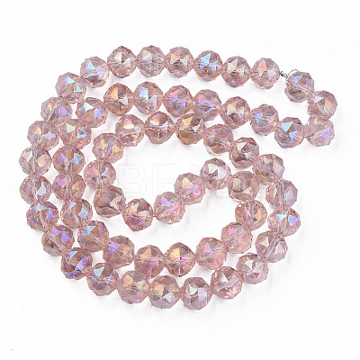 Electroplate Transparent Glass Beads Strands X-EGLA-N002-34B-C02-1