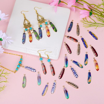 30Pcs 10 Style Rack Plating Alloy Pendants FIND-SZ0003-44-1