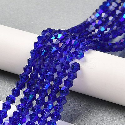 Transparent Electroplate Glass Beads Strands EGLA-A039-T3mm-L06-1