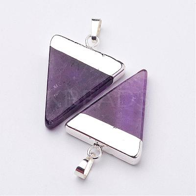 Triangle Shaped Natural Gemstone Pendants G-F0135-02P-1
