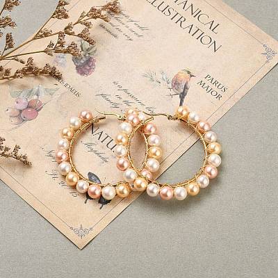 304 Stainless Steel Hoop Earrings EJEW-JE04291-01-1