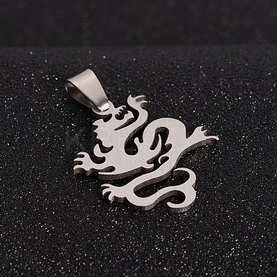 Tarnish Resistant 201 Stainless Steel Dragon Pendants X-STAS-I032-196A-1