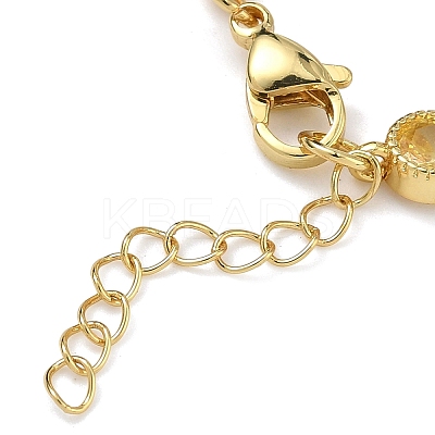 Teardrop Brass Pave Cubic Zirconia Link Chain Bracelets for Women BJEW-P385-06G-05-1