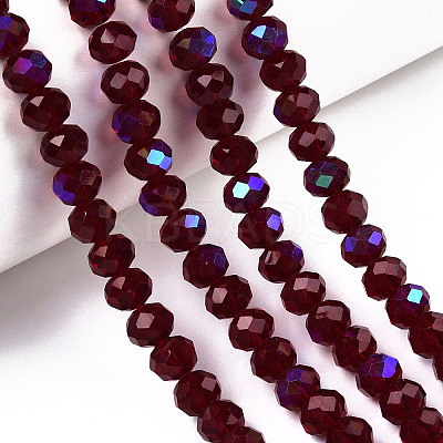 Electroplate Glass Beads Strands X1-EGLA-A034-T6mm-L21-1