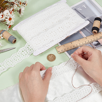 15 Yards Cotton Embroidery Flower Ribbon OCOR-BC0007-45-1
