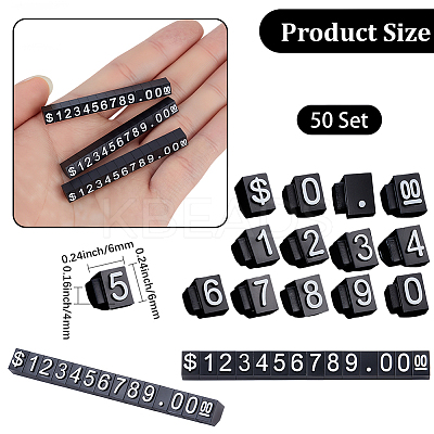 50 Bags ABS Price Display Cube Adjustable Price Tag ODIS-BBC0001-06-1