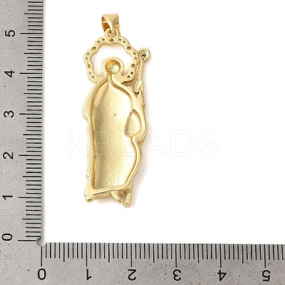 Rack Plating Brass Micro Pave Clear Cubic Zirconia Perdants KK-C067-02B-G-1