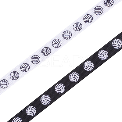 2 Rolls 2 Styles Volleyball Theme Polyester Grosgrain Ribbons OCOR-CP0001-22-1