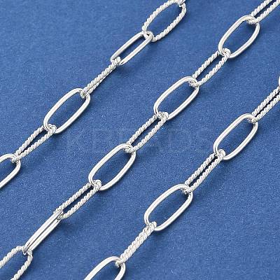 925 Sterling Silver Paperclip Link Alternating Twist Chains STER-NH0001-82S-1