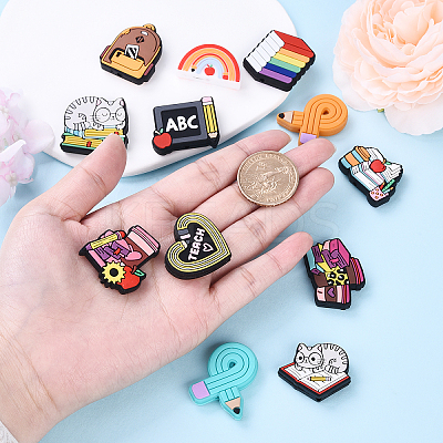 12Pcs 12 Styles Food Grade Eco-Friendly Silicone Focal Beads SIL-YW0001-54-1