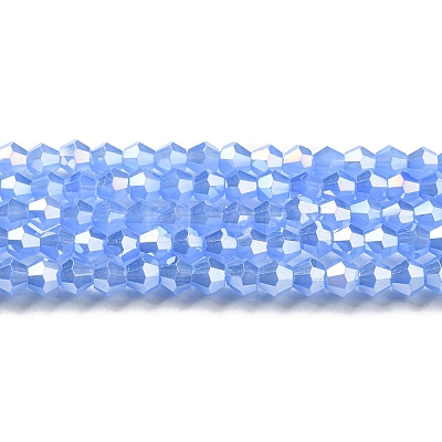 Imitation Jade Electroplate Glass Beads Strands GLAA-F029-J4mm-A04-1
