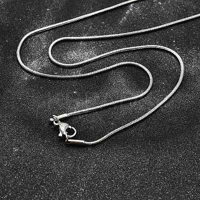 Non-Tarnish 304 Stainless Steel Snake Chain Necklaces NJEW-E122-32B-1