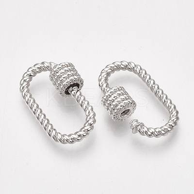 Brass Screw Carabiner Lock Charms LS-KK-T047-02P-1