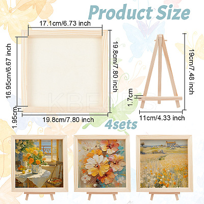 4Pcs Wood DIY Children Craft Picture Frame WOOD-OC0003-69A-1
