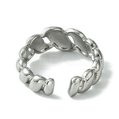 Non-Tarnish 304 Stainless Steel Open Cuff Ring RJEW-L110-030P-1