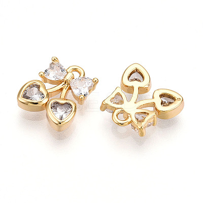 Brass Micro Pave Cubic Zirconia Charms KK-N261-94B-G-1