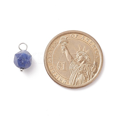 Faceted Natural Sodalite Pendants PALLOY-JF01694-02-1