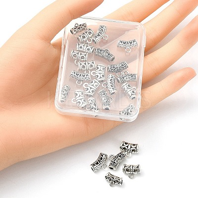 25Pcs 5 Style Tibetan Style Alloy Tube Bails FIND-YW0003-13-1